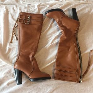 Pretty Small Shoes Le Fou Leather Chicago Knee Boot in Brown, US 2/ EU32